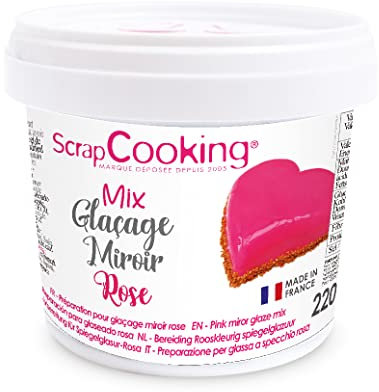 SCRAP COOKING Pot Mix Glaçage Miroir, Rose, 220 g