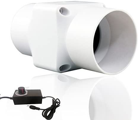 Fostaugh 2 inch 50mm Inline Duct Ventilation Fan Dog House, Pet Indoor Vent Blower Air Vent Check Valve for Greenhouse Bathroom Tent Room Basement Attic Kitchen, White