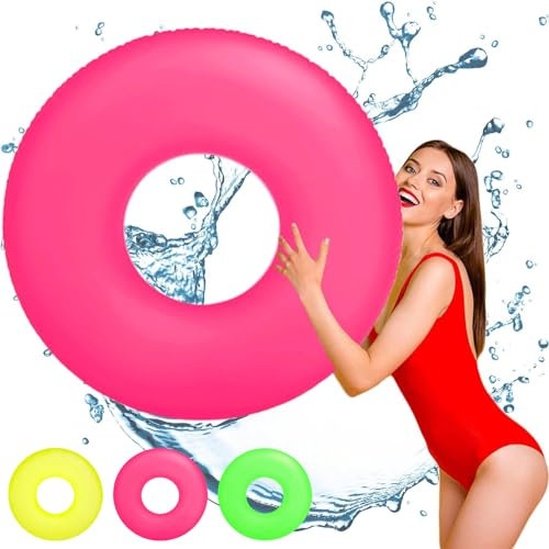 POPOYU Schwimmring Erwachsene 91cm,Erwachsene Schwimmring Rosa,Wasserring Aufblasbar,SchwimmringGroß,Pool RingErwachsene,Sommer Wasser Pool Floatie Pool Ring für Schwimmbad-Party, Strand Partyzubehör