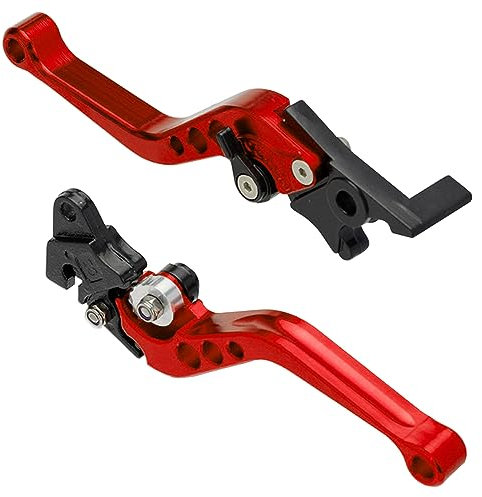 MOCNT 1 Paio Leve Frizione Freno Moto 22mm Motociclo Leva Maniglia Pompa Freno regolabile CNC Alluminio Maniglia Leva del Freno Tamburo Leva del Freno Disco Scooter Rosso