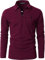 LIUPMWE Mens Polo Long Sleeve Shirt Cotton Golf Giraffe Tennis T-Shirt Tops,Red-09,L
