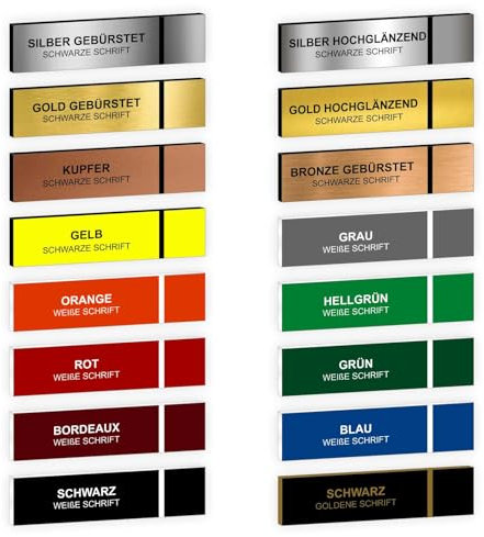 FOTOFOL Klingelschild Briefkastenschild selbstklebend - Namensschild mit Gravur - Schild für Türklingel, Haustür, Briefkasten - personalisiert - wetterfest (10 Stück)