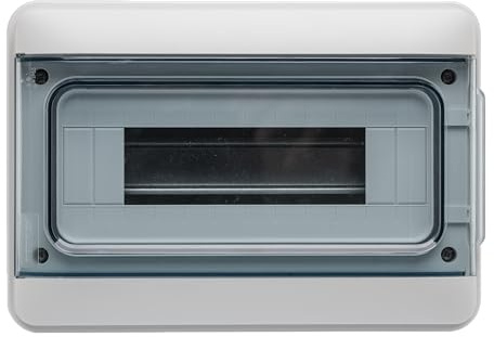 DEBFLEX - Coffret Electrique Etanche + Bornier à Vis - Tableau Electrique 12 Modules - IP65/IK07 - Idéal Extérieur/Piscine/Jardin - Pose en Saillie - Gris