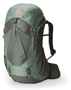 Gregory Trailflex – Amber 34 – Damen‑Trekkingrucksack, 64 cm, 34 L, 1,25 kg, Verstellbarer Passform für Frauen, Trinksystem‑kompatibel, inkl. Regenhülle, Grün (Lichen Green)