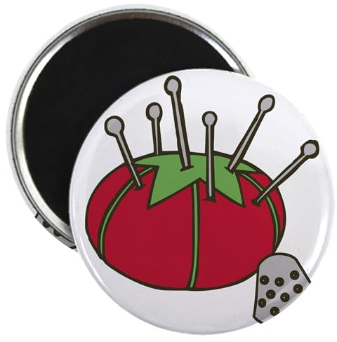 CafePress Tomato Pin Cushion Magnet 2.25 Round Magnet, Refrigerator Magnet