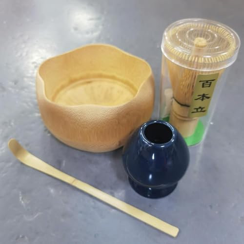 QQLADY Set di strumenti per la preparazione del tè Matcha Frusta per tè Scodella per tè Ciotola Porta frusta per tè in ceramica Set di stoviglie Accessori per la decorazione della casa