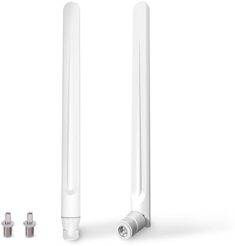 Antena 5G WiFi Antena 4G LTE Omni-Directional 5DBi MIMO Amplificadores de Señal SMA/TS9,700-6000MHz,GSM/GPRS/2G/3G/4G/5G para Extensor de Rango InaláMbrico Router WiFi Monitores de CáMara,etc-Blanco