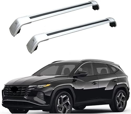 zjxwnb Baca Coche Coche Barras Techo para Hyundai Tucson 2020-2023 2024, Portaequipajes Barra Transversal Barras Rieles Cruzados Techo Transversales,A