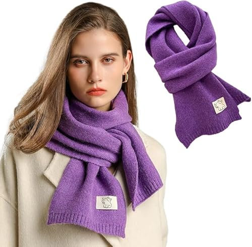 Xifrika Damen-Strickschal ohne Fransen in der Farbe Lila – Weich, Warm, Elegant und Kratzfrei. Winterschal in Größe 160x20 cm für den Alltag.