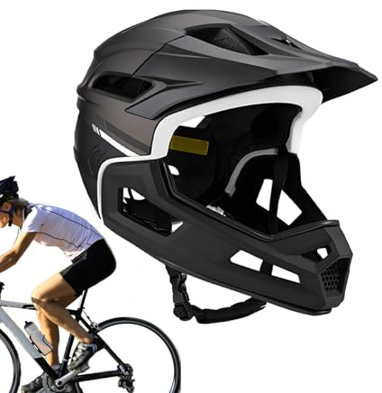 Full Face Bicycle Helmet Shock Absorption Ventilation Adjustable | Ventilation Cycling Helmet for Adults Full Face Cycling Protective Headgear for Men Women Adults Beginners Bikers Riders