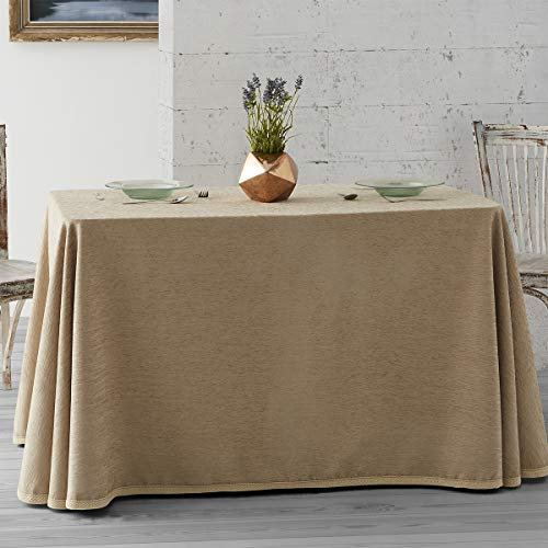 Lanovenanube Ropa o Falda Camilla, Enaguilla Rectangular de Tejido Chenilla, Medida 80x120 cm, Color Beig. Mantiene el Calor. Aspecto Aterciopelado y Tacto Muy Suave.