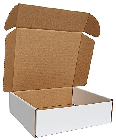 CH-BOX 50 Pack 18x15x5cm (7x6x2'') Small Corrugated Cardboard Postal Boxes White for Shipping Mailing Packaging Royal Mail Small Parcel