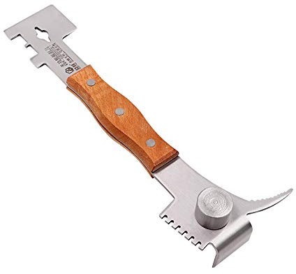 Tokenhigh Multifunktions Edelstahl Bienenzucht Werkzeug,Bienentechnik Multi-Tool Stockmeißel,Bienenstock Abstreicher Imkerei Schaber Ausrüstung Imker Ausrüstungs Holzgriff