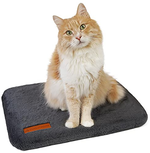 SCHLITZOHR Kattfönster teddy | stabil kattstol för fönsterbräda 51 × 36 cm (grå)