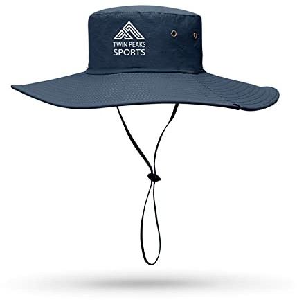 Sombrero Pescador, ala Ancha Sombreros Hombre Mujer, Plegable Impermeables Sombreros para Playa, Senderismo, Safari, Trekking (Azul Marino)