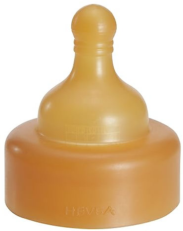 HEVEA Weithalsflaschen-Sauger - Sauger aus Naturkautschuk mit langsamen Fluss für Neugeborene - Einzelpackung - 100% Naturkautschuk - 0+ Monate