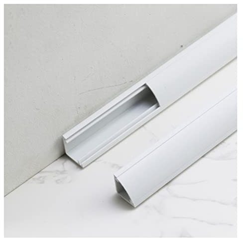 Canaleta Cables Canal de cableado de esquina de PVC, Cubierta para cables de esquina/techo que se puede pintar con respaldo autoadhesivo para el hogar/taller ( Color : White , Size : 14x14mm/0.55x0.55