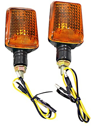 Riloer 2pcs 12V Universel Halogène Moto Clignotants, Étanche Haute Luminosité Avertissement Signaux Indicateurs Lampes, Éclairage Jaune
