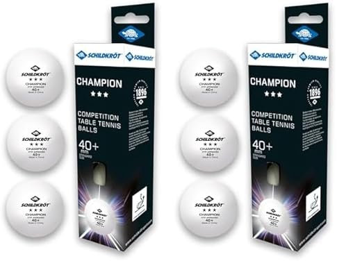 Schildkröt Tischtennisball 3-Stern Champion ITTF, Wettkampfball in Poly 40+ Qualität, 3 STK. im Karton, weiß, 608540 (Packung mit 2)