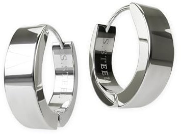 Fly Style Klappcreolen Edelstahl - Silber Hochglanz Poliert Creolen - Ohrringe Chirurgenstahl, Durchmesser:20 mm, Breite:5 mm