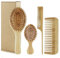 Ensemble de brosses à cheveux en bambou, 4pcs Bamboo Brush et peignet, brosse à palette en bambou pour les cheveux, démêler la brosse à cheveux pour les femmes, ensemble de pinceaux en bambou, brosse