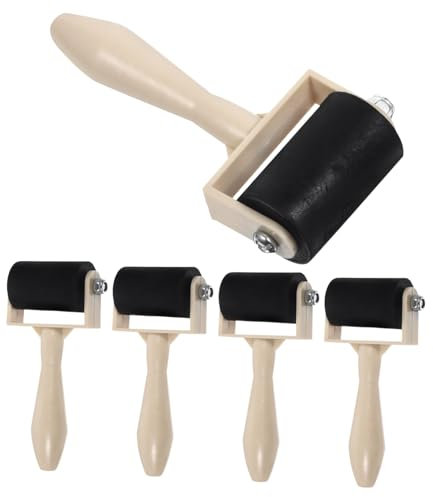 GRADENEVE 5stücke Druckroller Druckkleberoller Stempelroller Kunsthandwerk Druckwerkzeug Malzubehör Für Blöcke Geschnitzte Oberflächen Sammelalben Gemälde