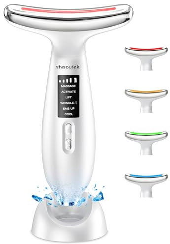 Gesichtsmassagegerät Face Gesicht Falten Gerät: Anti Gegen Falten Beauty Device 5℃ kalte und 45℃ Wärme - EMS Massage Gerät Gesicht 6 Modi 4 Farben LED - Lifting Straffung Gesichtsmassage Damen Herren