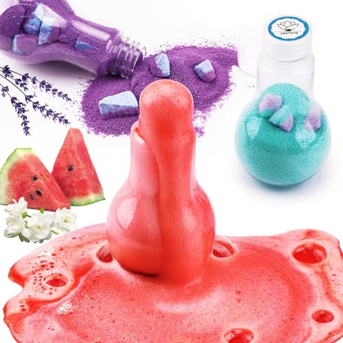 Bombe da Bagno e Doccia per Bambini - Kit di 3 Pozioni Magiche Colorate, Schiuma Atossica e Profumata all'Anguria, Gelsomino e Lavanda, Sorpresa Divertenti ed Educative - 180 g
