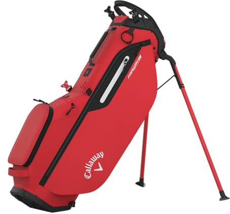 Callaway Golf Fairway C - Bolsa Ligera con Soporte 2025, Color Rojo Fuego/Negro/Blanco