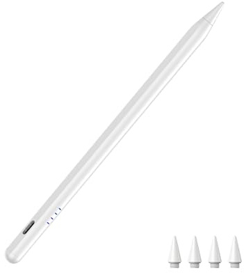 CMARS New Stift, Stift für iPad Apple(2018-2026), Schnellladung, Palm Rejection und Neigungssensitivität, Kompatibel mit iPad 6/7/8/9/10/A16,Mini 5/6,Air 3/4/5/M2/M3/M4,Pro 1/2/3/4/5/6/M4/M5(weiß)