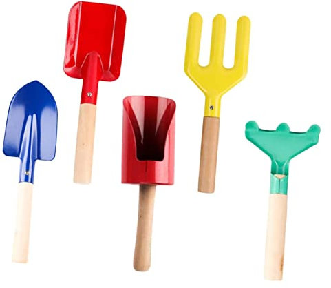 COOPHYA 5pièces Coffret De Outils De Jardinage Set De Bêches Et Râteaux avec Poignée Antidérapante pour Adultes pour Nettoyage Et Agriculture Au Jardin