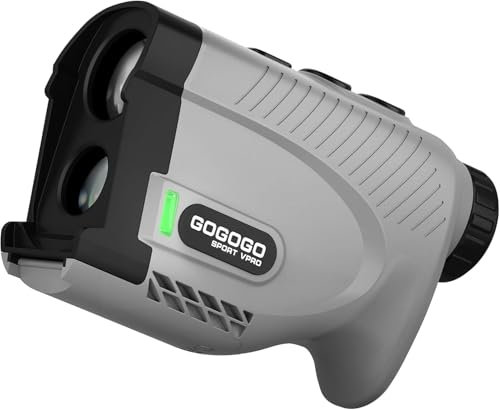 Gogogo Sport Vpro Gen 2 Golf Entfernungsmesser, 1200/2500 Y Messbereich, ultraklare Optik 99% Transmission, OLED Duale Stromversorgung, Zielflaggen-/Gefälle-Erkennung & magnetische Halterung