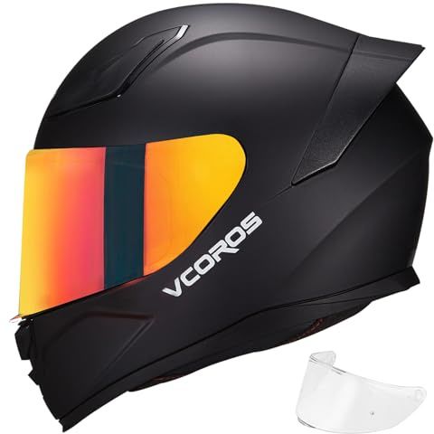 Integralhelm für Unisex Erwachsene WS-609 Motorradhelm mit Austauschbar Helmvisier ECE 22.06 Zertifiziert Vollvisierhelm Integralhelme für Motorrad Roller Rennen