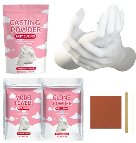 Gjutpulver för stämpling | 100 g lätt att blanda hantverksmaterial, manuell modellering kritpulver kit | för par och familjer, konstprojekt, födelsedagar och alla