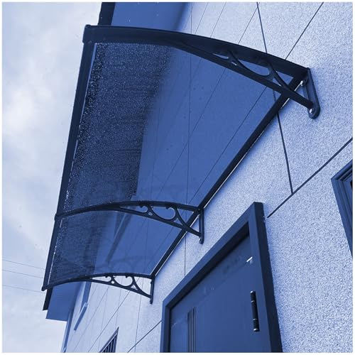 61 cm x 39 tum vattentät dörrbaldakin aluminium uteplats skydd med svart konsol regn och solskydd för hementréer utomhusskydd för entréer