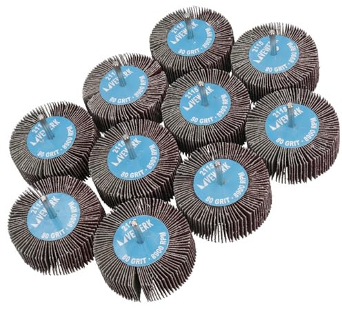 Flap Wheel Disc Shaft Mounted Abrasive Sanding Drill 80mm 80Grit 10PK AT473