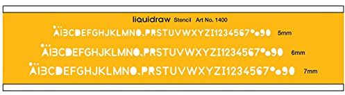Liquidraw Lettering Stencils for Crafts English Stencil Alphabet Number Drawing Drafting Template, Combo Set of 5mm, 6mm & 7mm