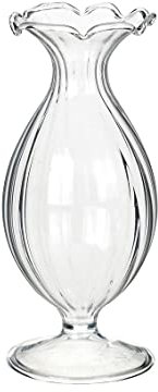 Vase en Verre Transparent pour Fleurs Hauteur 12 cm | Col effilé pour décoration d'intérieur, Rebord de fenêtre, Cadeau pour Elle ou Lui, Centre de Table de Mariage pour décoration de Table, fabriqué