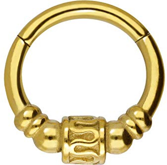 PIERCINGLINE Anello segmentato in acciaio chirurgico, design etnico, piercing per orecchio, naso, helix, setto, colore e dimensioni a scelta, 8 mm, acciaio chirurgico 316L