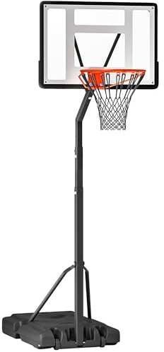 HOMCOM Portable 10ft Basketball Backboard Hoop Set Professional Outdoor Freestanding Basketball Stand with Wheels for Adults and Children, Adjustable High 2.55M-3.05M