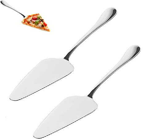 Cake Slice and Pie Server, Stainless Steel Cake Knife, Server Cake Cutte, Serrated Edge, for Kitchens, Restaurants, Parties, 2 Pieces