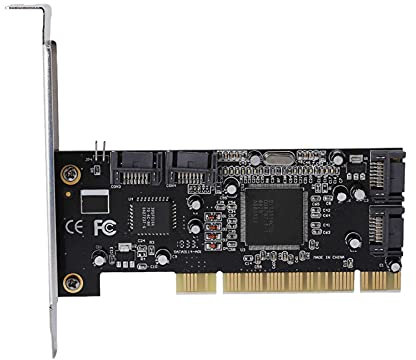Jectse Tarjeta controladora PCI, PCI a 4 Puertos SATA internos 1,5 Gbps Sil3114 Chipset, 4 Puertos PCI SATA Raid Controller Tarjeta de expansión Interna para Tarjeta controladora Raid
