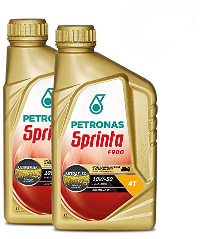 Petronas Kit 2X Sprinta Olio Motore 4T 100% Sintetico 4 Tempi F900 10W-50-2 Confezioni da 1 Litro