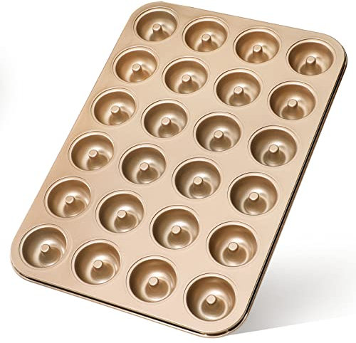 webake Donutform Mini Donut Backform 4,5 cm Kleine Kuchenform Antihaft 24 Vertiefungen für Donuts, Muffins, Brownies, Kuchen