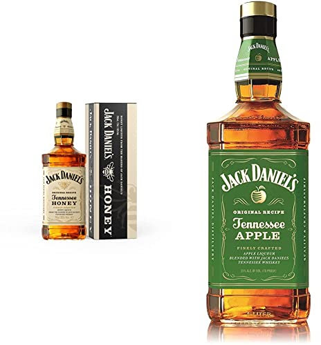 Jack Daniel's Tennessee Honey Gift Tin, 70 cl & ’s Tennessee Apple Whiskey Liqueur, 1L