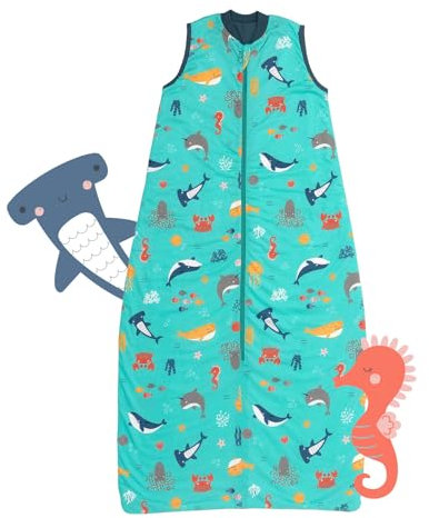 schlummersack Kinder Schlafsack Baby Sommer 130 cm dünn Meerestiere | Sommerschlafsack Baby 1.0 Tog 1 Tog Baby Schlafsack Sommer | Schlafsack Baby Sommer Frühling