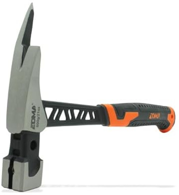 Edma, Martillo de Carpintero premium, Forjado en una Sola Pieza, Mango Ergonómico Antideslizante, 600 g