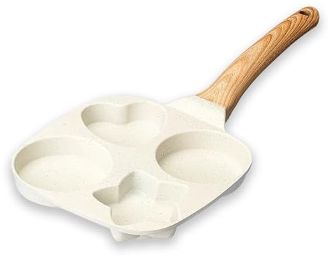 Oriental riverkit Nonstick Egg Frying Pan, 4-Cup Aluminum Omelet Pan, Breakfast Frying Pan for Cooking Eggs, Burger or Bacon, All Stoves Compatible