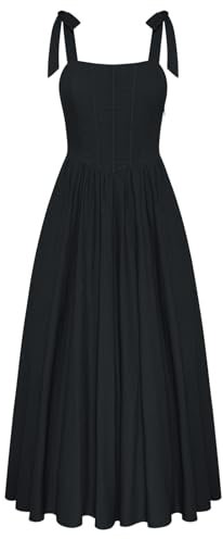 SCARLET DARKNESS Mittelalter Kleid Damen Lang Ärmellos Renaissance Corsagenkleid Fasching Karneval Vintage Maxikleid mit Taschen Schwarz L