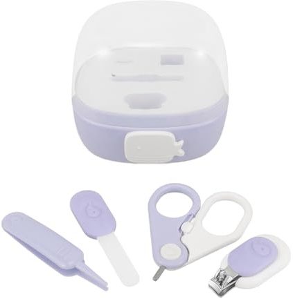 Supvox 4stücke Elektrischer Nagelknipser für Junge Mädchen Nagelset für Neugeborene mit Aufbewahrungsetui Pflegeset für Mütter Babynagelfeile Fingernagelknipser für Junge Mädchen